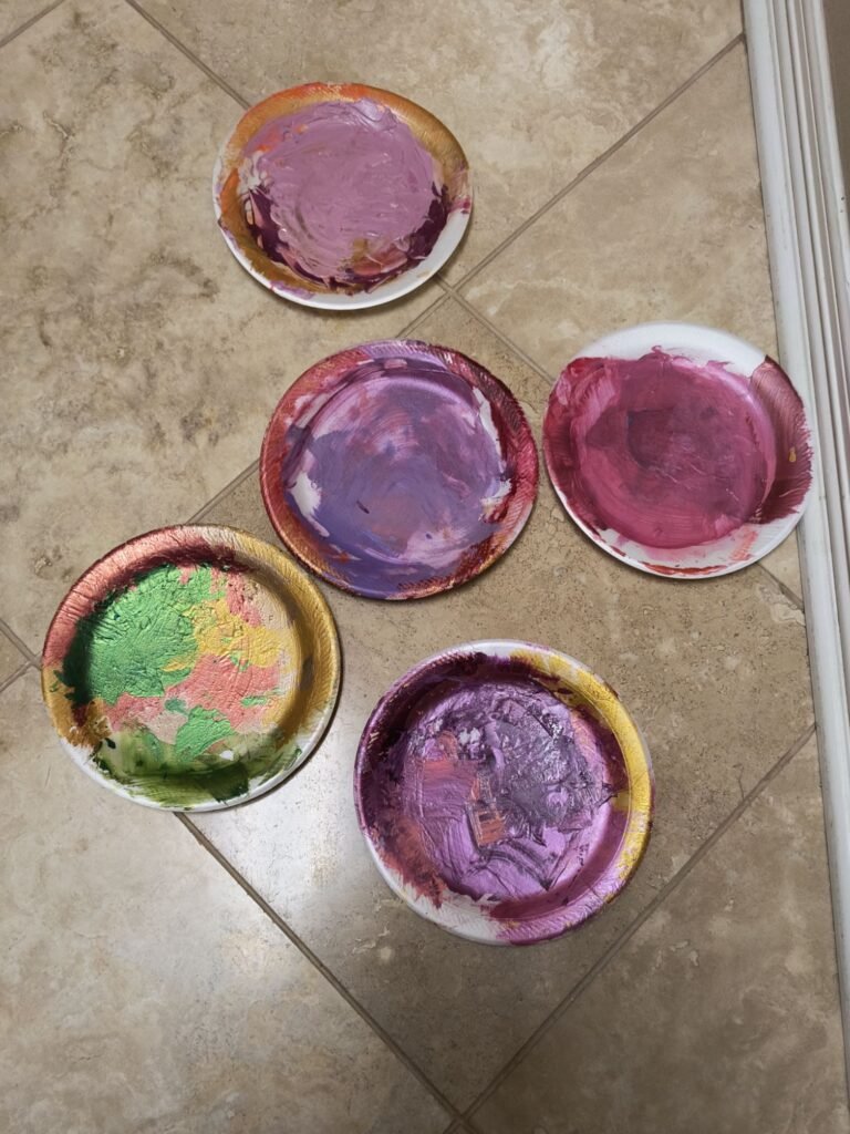 DIY Abstract Artwork just use foam plates for your paints