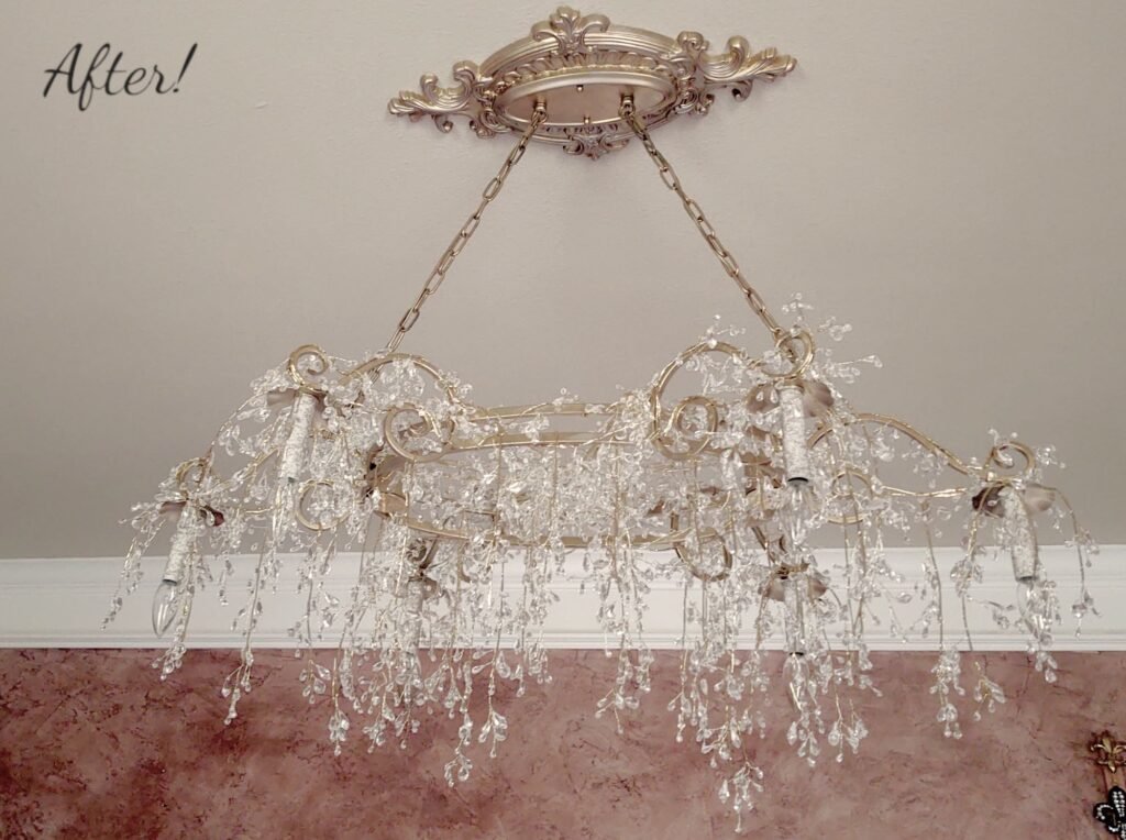 DIY Raindrop Chandelier (after)