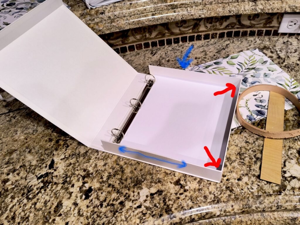 DIY Gift box idea, showing where cut lines and fillers needed to be added