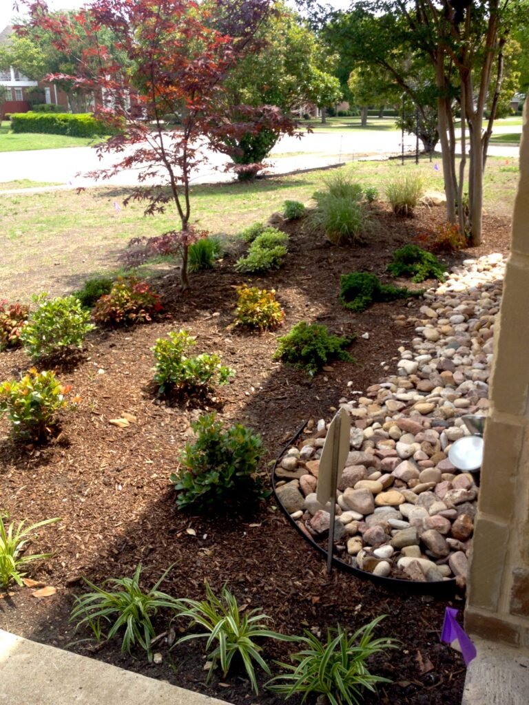 DIY frontyard landscape new beds installed