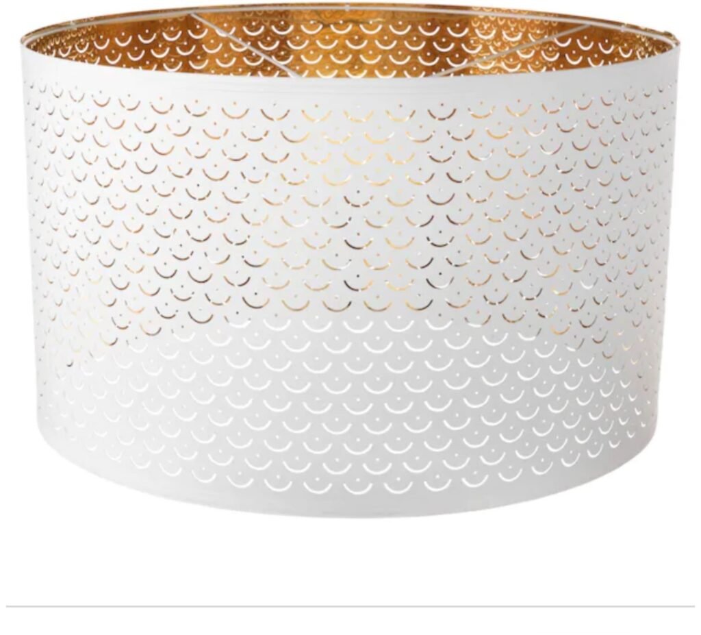 how to update a lamp using this white drum shade with gold interior