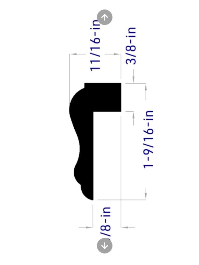 Illustration of wood moulding inverted to show proper position for framing this sign