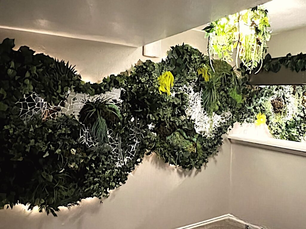 DIY Faux Green Wall (finished installation)